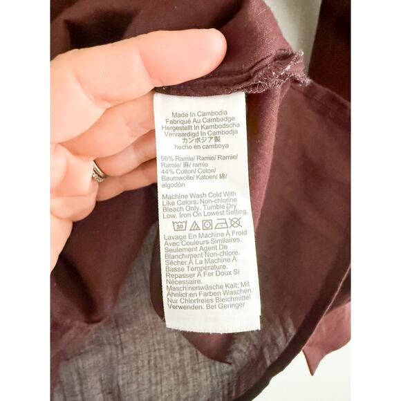 Madewell | NWT Utility-Pocket Button-Up Shirt in Chocolate Raisin Brown Sz L - Picture 8 of 11